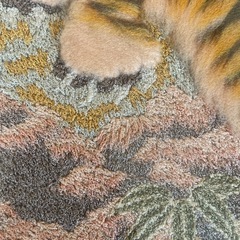 立体トラと刺繍のアート 木製フレーム　昭和レトロの画像