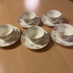 ナルミ花柄ティーカップセット 5客の画像