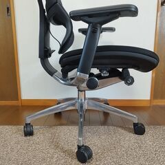 【美品】Ergohuman Fit エルゴヒューマン フィット 3Dファブリックメッシュ ブラック モールドクッション オフィスチェア ゲーミングチェア デスクチェア ヘッドレスト有の画像