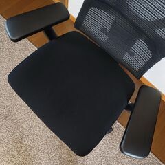【美品】Ergohuman Fit エルゴヒューマン フィット 3Dファブリックメッシュ ブラック モールドクッション オフィスチェア ゲーミングチェア デスクチェア ヘッドレスト有の画像