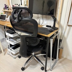 【早いもの勝ち】デスクチェア　ハイバック&メッシュ　リクライニング付き  の画像