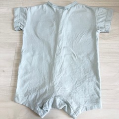 美品 薄水色 パンダ刺繍 カバーオール ロンパース 60-70cm 綿100%の画像
