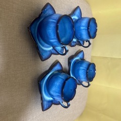 お花の形のティーカップ　小皿　4組の画像