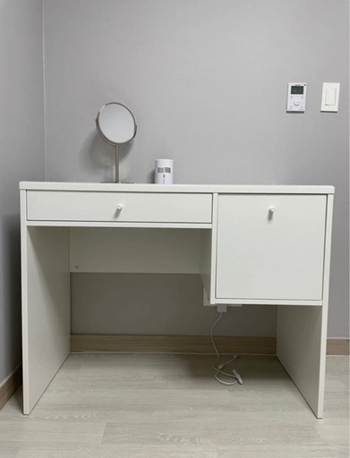 7/27まで イケア IKEA SYVDE 化粧台 ドレッサー ホワイト 100x48cm