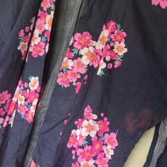 ネイビー 花柄 浴衣 コットン　夏祭り　イベントの画像