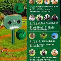 【新品】動物撃退器 害獣撃退 猫避け 鳥避け ソーラー充電 12m感知範囲 超長待機の画像