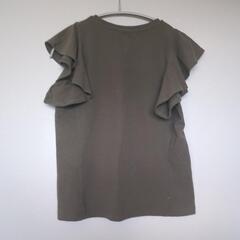 【美品】UNIQLO ラッフルスリーブTシャツ　Mサイズの画像