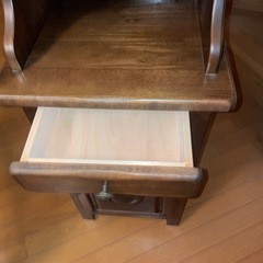カリモク家具 電話台 花台 大理石風の画像