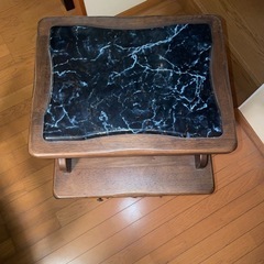 カリモク家具 電話台 花台 大理石風の画像