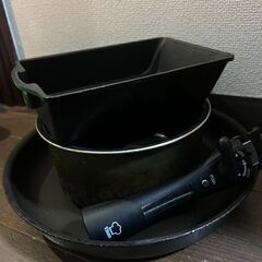 【0円】鍋　フライパン　卵焼き　3点セット　ティファール　調理器具の画像