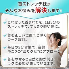 未使用 首ストレッチ枕 寝ながら整体 ストレートネック 首こり 肩こり改善の画像