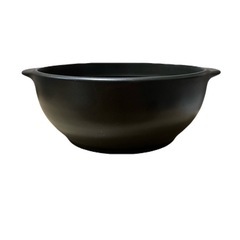 《新品》 直火可 ラーメン丼 黒 耐熱手付丼の画像