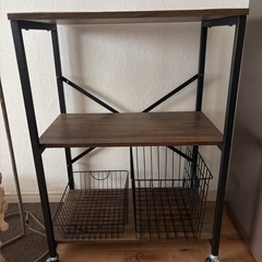 美品✨木目調3段ラック!!の画像