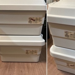 【お譲り先決定】無印　頑丈収納ボックス　大小4個セットの画像