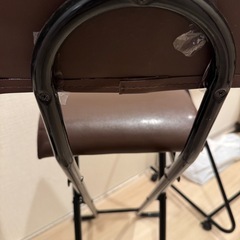 ハイチェア シャム 折り畳みイス おしゃれニトリ　ハイチェア ブラウンの画像