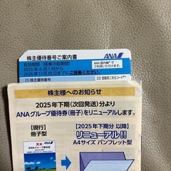 ANA株主優待券の画像