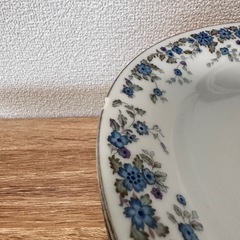 洋皿5点セット　青　花柄　銀縁　の画像