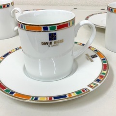 【美品】 DAVID HICKS コーヒーカップ&ソーサー 三客 ロンドンの画像