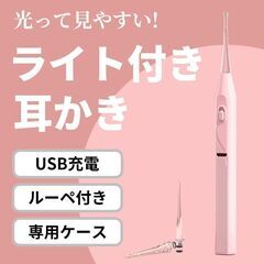 【無料】ライト付き耳かき 充電 ケース付（パープル15個）の画像
