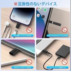 【ブラック】2点セット ライトニング タイプC 変換アダプターの画像
