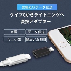 【ブラック】2点セット ライトニング タイプC 変換アダプターの画像