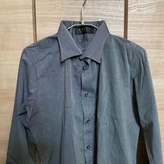 【Mサイズ】メンズ グレー 長袖シャツ 結婚式 タキシードの画像