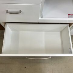 食器棚　No.2806　ニトリ　ホワイト　Copaint 80　レンジボード　キッチン収納　【リサイクルショップどりーむ荒田店】の画像