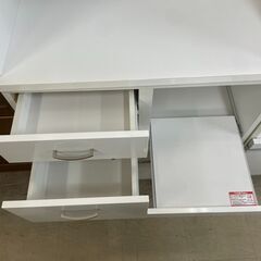 食器棚　No.2806　ニトリ　ホワイト　Copaint 80　レンジボード　キッチン収納　【リサイクルショップどりーむ荒田店】の画像