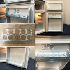 Abitelax 冷蔵庫AR-100E-W ホワイトストライプ 右開き2ドア 96L冷凍冷蔵庫 耐熱トップテーブル搭載 アビテラックス 除菌清掃/動作確認済みの画像