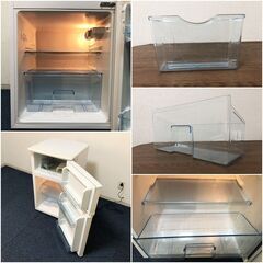 Abitelax 冷蔵庫AR-100E-W ホワイトストライプ 右開き2ドア 96L冷凍冷蔵庫 耐熱トップテーブル搭載 アビテラックス 除菌清掃/動作確認済みの画像