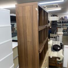 ディスプレイラック　No.3687　ブラウン　フラップ扉　棚　【リサイクルショップどりーむ荒田店】の画像