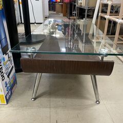ガラステーブル　No.4150　ブラウン　センターテーブル　ローテーブル【リサイクルショップどりーむ荒田店】の画像