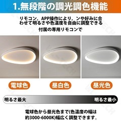 LEDシーリングライト（調光・調色機能付き／北欧風デザイン）8-12畳用の画像