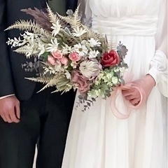 前撮り　フラワー ブーケ 造花の画像