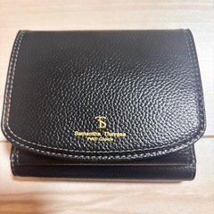 新品未使用　Samantha Thavasa ブラック二つ折り財布の画像