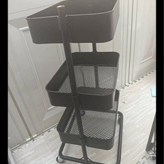 IKEA RÅSKOG ロースコグ ワゴン, ブラック, 35x45x77 cmの画像