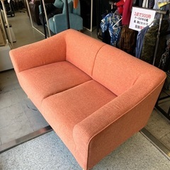 I2507-587 2人掛けソファ オレンジ 中古の画像