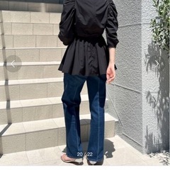 ノーリーズ　ペプラムブラウス　ブラックの画像