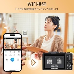 【新品未使用】デジタルカメラ 5K録画 デジカメ 7500万画素 Wi-Fi機能 180度回転の画像