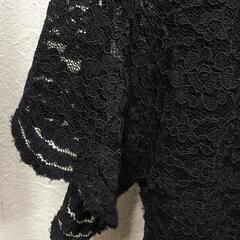 黒 トップス レース の画像