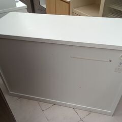 リユースのサカイ栃木店★ジモティ割あり★ NITORI レンジ台 ホワイト W120.5×D50×H86 クリーニング済み TC9881の画像