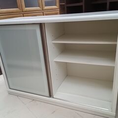 リユースのサカイ栃木店★ジモティ割あり★ NITORI レンジ台 ホワイト W120.5×D50×H86 クリーニング済み TC9881の画像