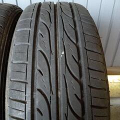 【差し上げます】夏タイヤ 165/55R14 ダンロップ EC202 3本 タイヤのみ 転がし用 ドリケツの画像