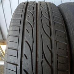 【差し上げます】夏タイヤ 165/55R14 ダンロップ EC202 3本 タイヤのみ 転がし用 ドリケツの画像