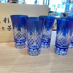 A7124【涼彩】切子 グラス タンブラー 5個 セット