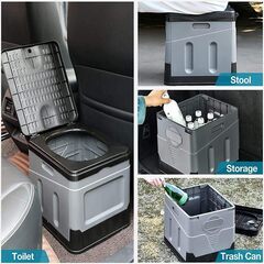 蓋付きの携帯便器 一体折畳み式簡易トイレ防災用軽量 水洗い可 キャンプ、登山、旅行、建設現場　転売OK　　倒産品　まとめ売り　ネット商材　アマゾン引き上げ商品　メルカリ　副業の画像