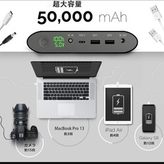Krisdonia 大容量モバイルバッテリー ケース付き 50000mAh ポータブル電源の画像