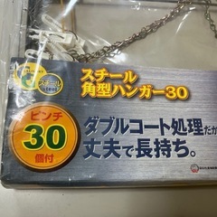 スチール角型ハンガー30個ピンチの画像