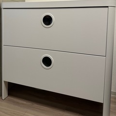BUSUNGE ブースンゲ　IKEA チェスト　ホワイト　２段　スライドレールの画像