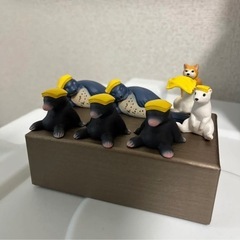 どうぶつ　サウナ　猫、もぐら、アザラシ　ガチャガチャ　7体セットの画像
